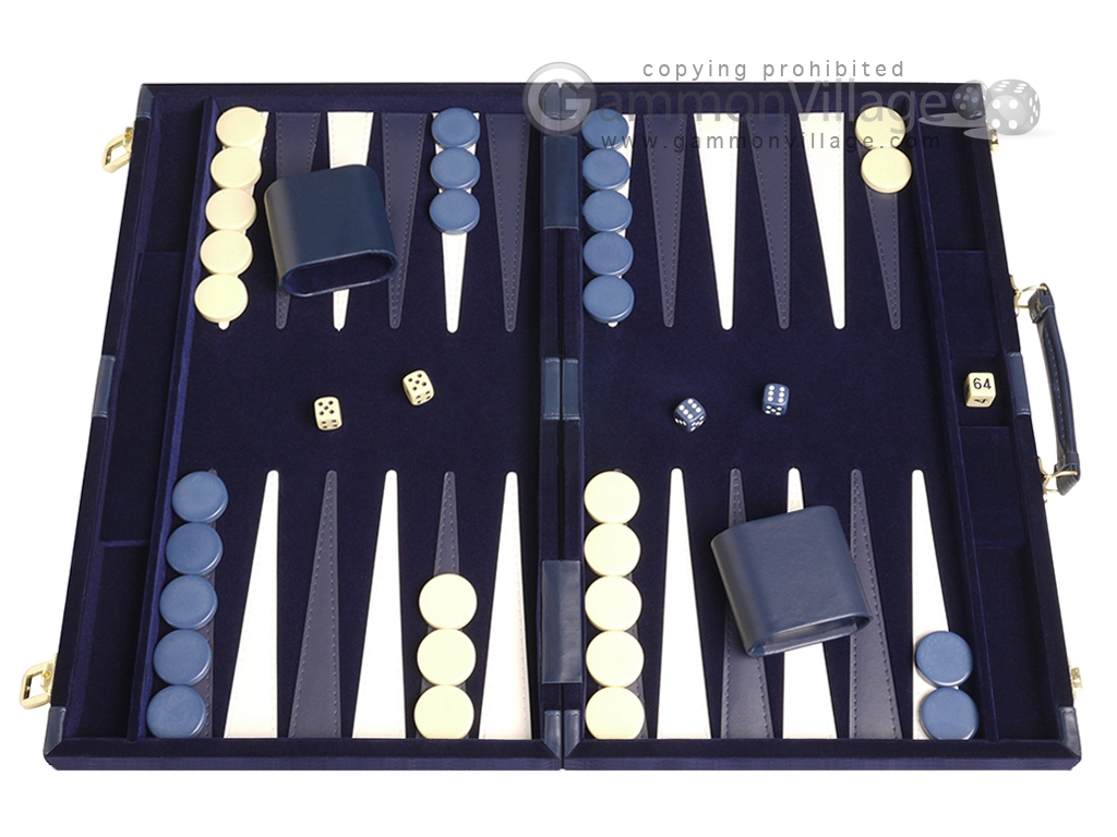 15-inch Deluxe Backgammon Set - Blue - Backgammon Sets - Backgammon ...
