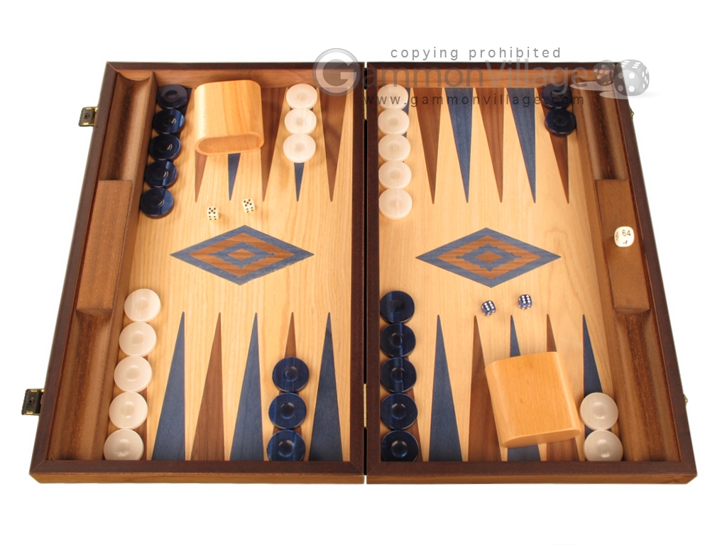 Oak Backgammon Set Large Blue Wooden Backgammon Set Wood Large Sets 80300