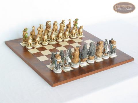 ボードゲーム チェス「MINIATURE ANIMAL CHESS SET」 Animal Chess Set - Chinese Mice Chess Set - Antique white
