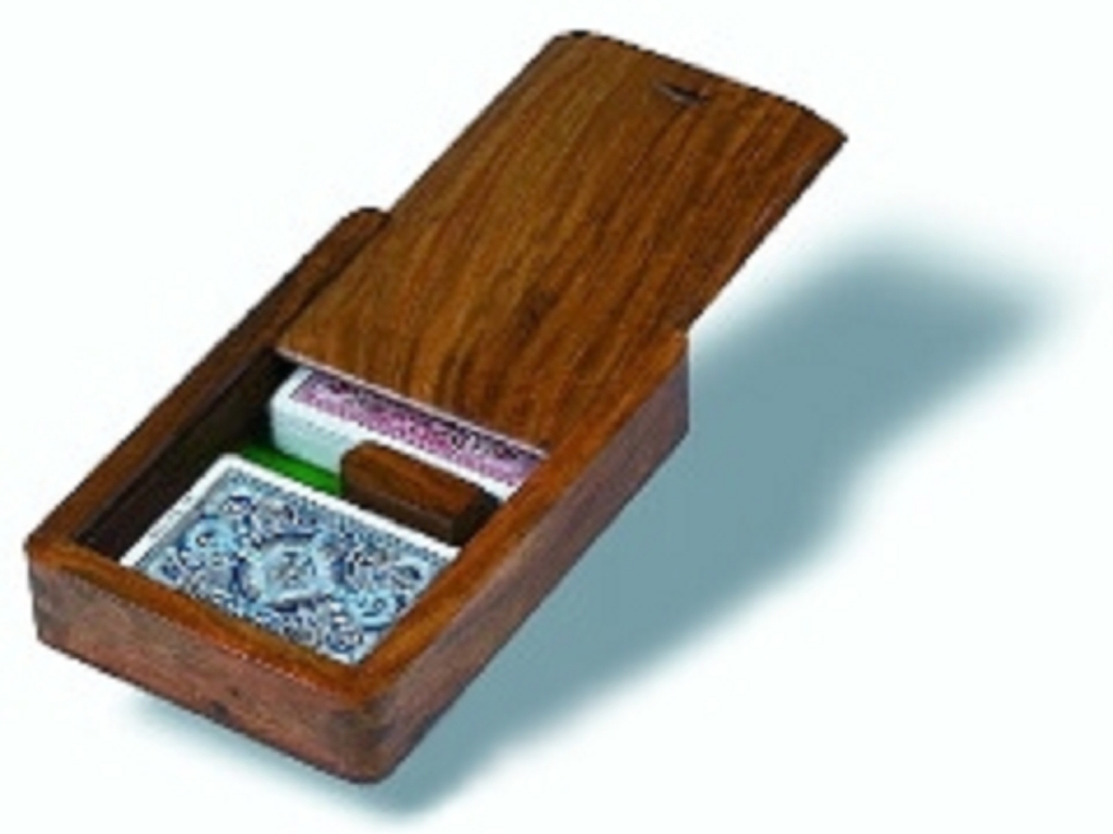 wooden playing card case