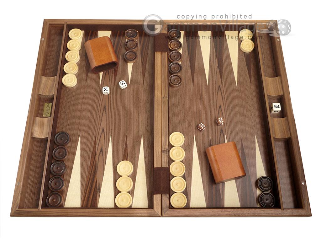 19 Wood Backgammon Set Walnut Inlay Brown Wooden Board Gammonvillage Also Check Our Wide Range Of Backgammon Sets On